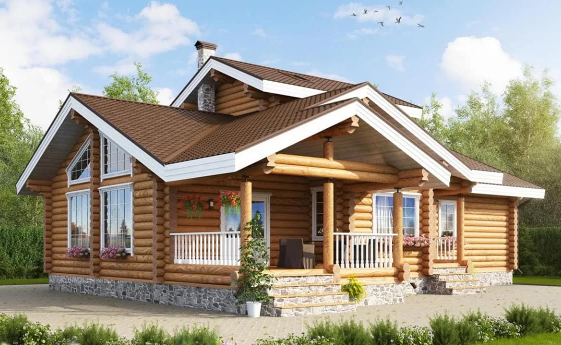 Идеи красивых дачных домов с верандой (60+ фото)