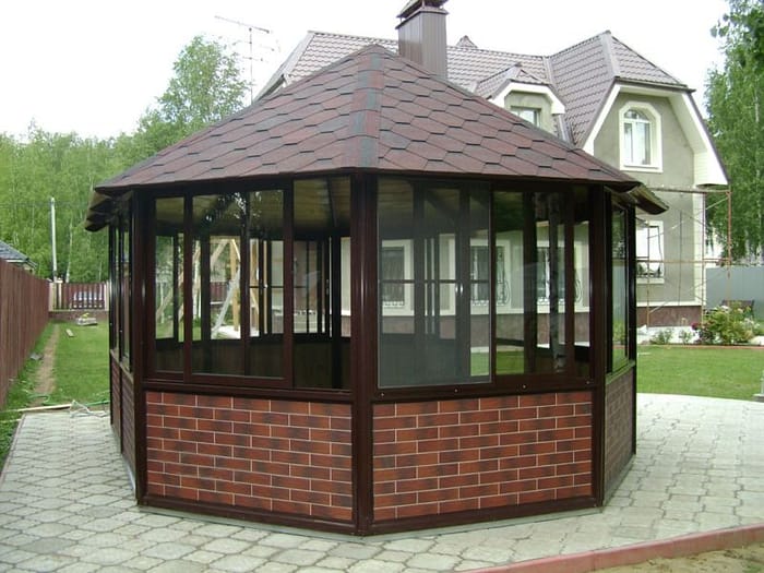 кирпичная беседка фото