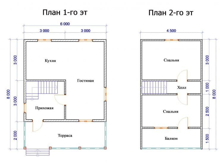 Планировка дома 6 на 6: макеты и проекты одноэтажных и двухэтажных домов (69 фото-идей)