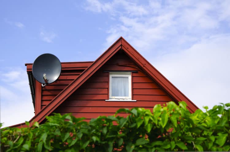 Norwey house with parabolic sat